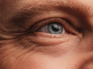 Eye Macro skin and face detailPhoto taken in studio of mature adult man in his mid 40s